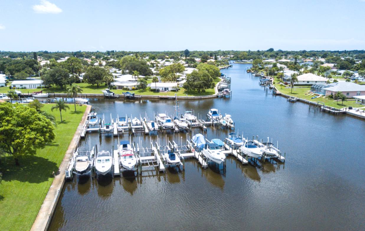 Bird's eye view of Englewood Isles Marina